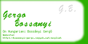 gergo bossanyi business card