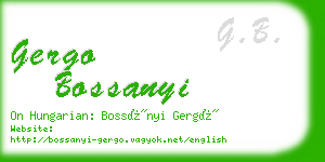 gergo bossanyi business card